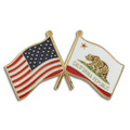 California & USA Flag Pin